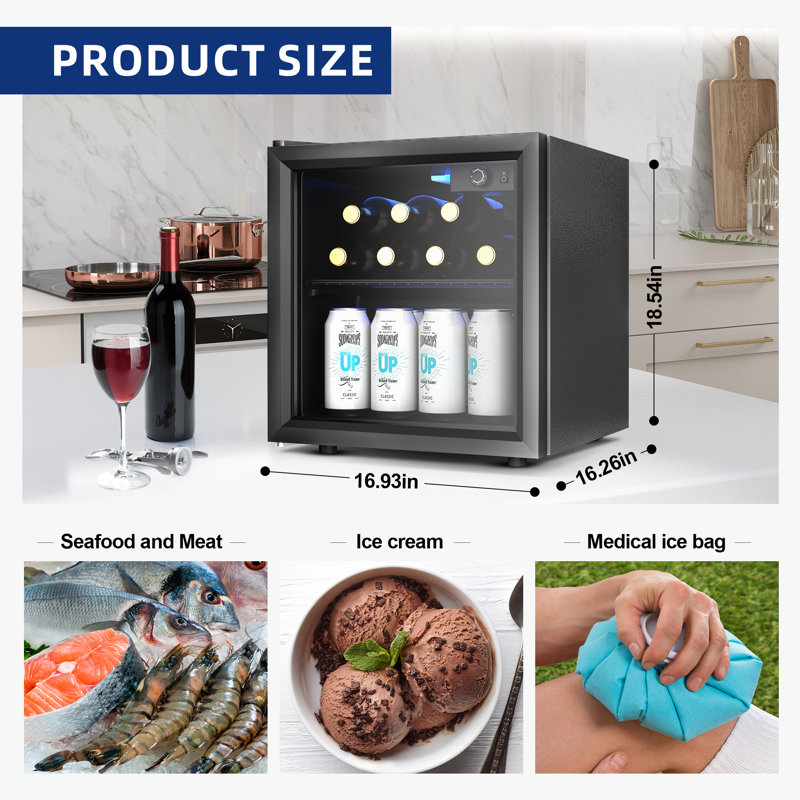 Simzlife 55 Cans Convertible Beverage Refrigerator with Wine Storage